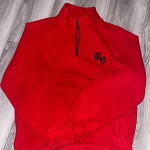 Rawgear Red Quarter-Zip oversized Pullover Small